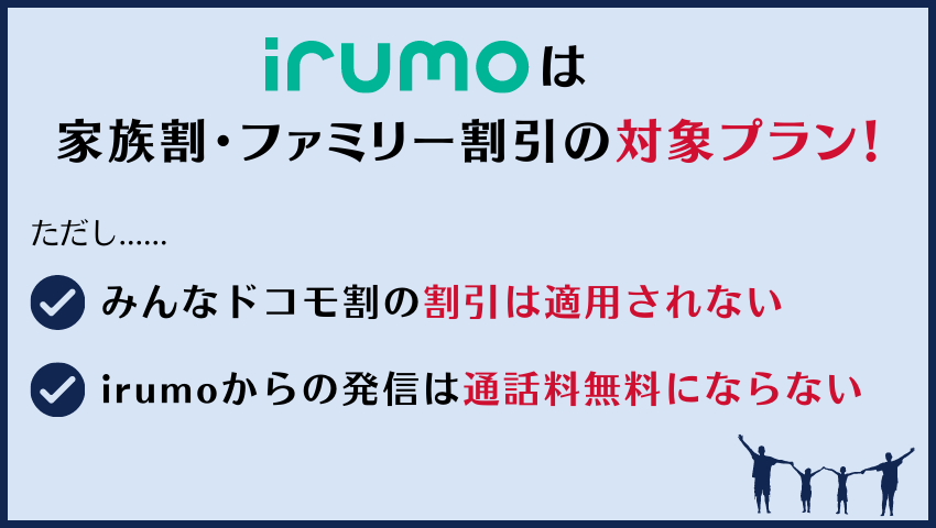 irumoは家族割・ファミリー割引が適用される
