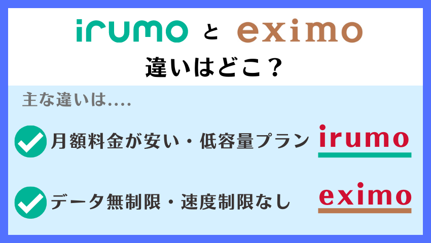 irumoとeximoの違い