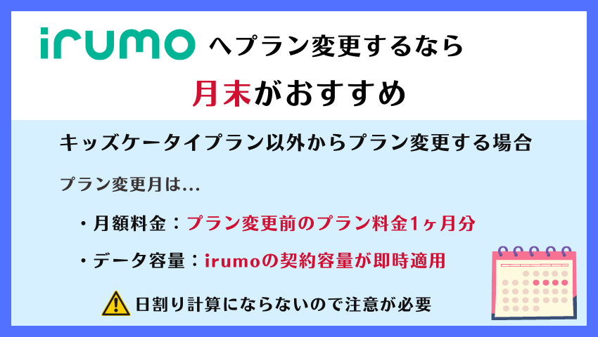 irumoへプラ変更は月末がおすすめ