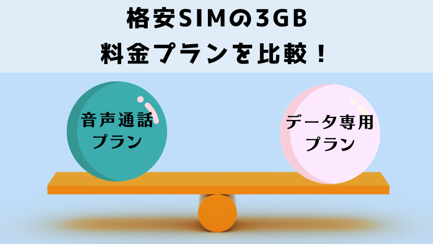格安SIMの3GB料金プラン比較