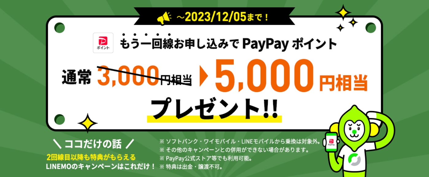 PayPayポイント5,000円相当プレゼントキャンペーン