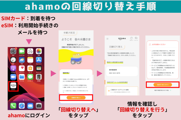 ahamoの回線切り替え